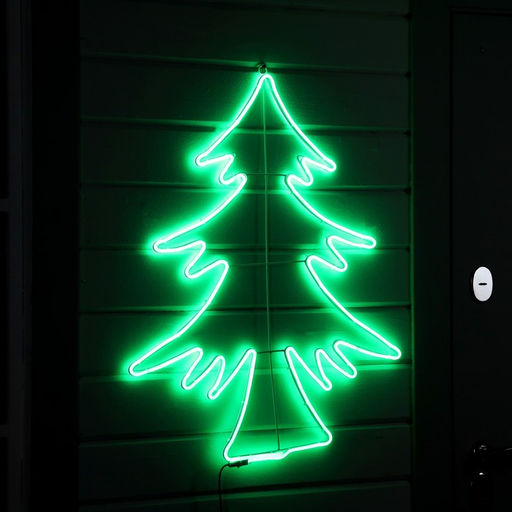 Неоновая фигура «Ёлка», 70 × 85 см, 560 LED, 220 В, свечение зелёное