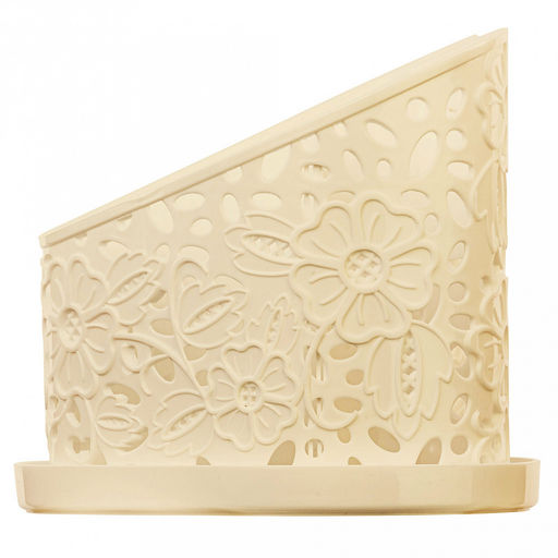 Подставка для столовых приборов пластмассовая Сердце 19х17х15см, 4-х-секционная, бежевый (Россия) - Домашняя мода фото 3