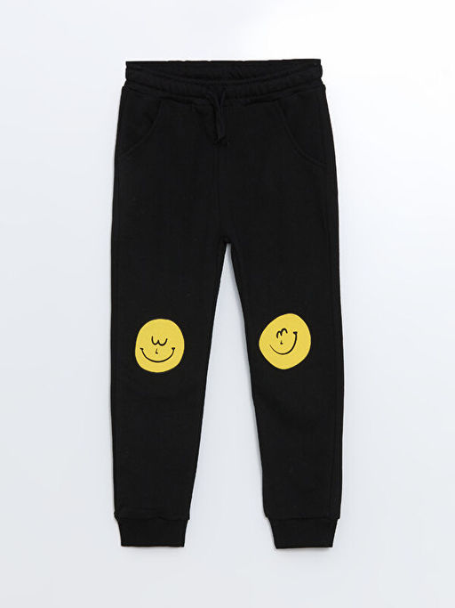 Bisiklet Yaka Bask?l? Erkek Bebek Sweatshirt ve E?ofman Alt 2li Tak?m