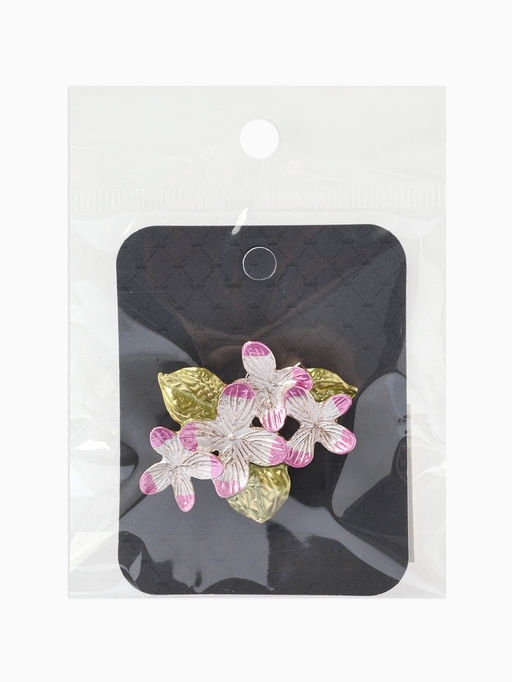 Брошь «Сакура» цветок, цвет зелено-розовый в золоте