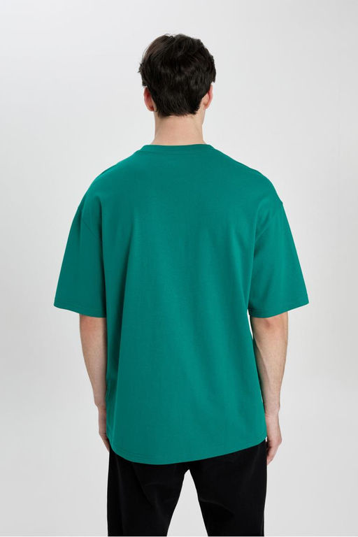 Футболка Comfort Fit с круглым вырезом и короткими рукавами с принтом - Defacto фото 5