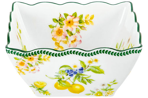 Салатник 16*16*8 см 1 л Лимоны квадрат глубокий, фарфор NEW BONE CHINA - Elan gallery фото 6