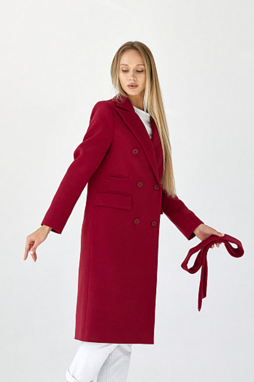 Пальто женское демисезонное 25775 (вино) - Kankan фото 5