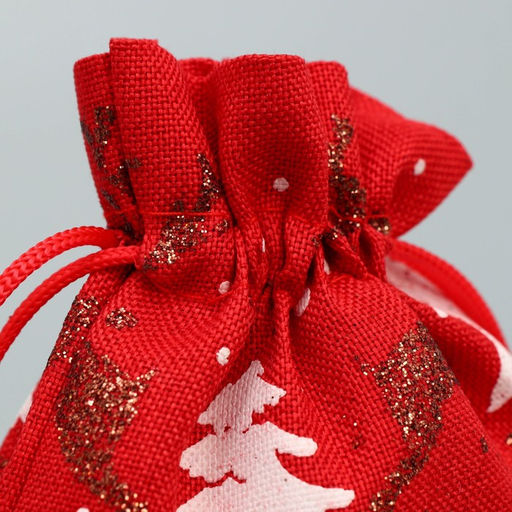 Цена за 5 шт. Мешочек подарочный холща Новогодняя пора, олени, 10 х 12 см +/- 1.5 см - Дарите счастье фото 4