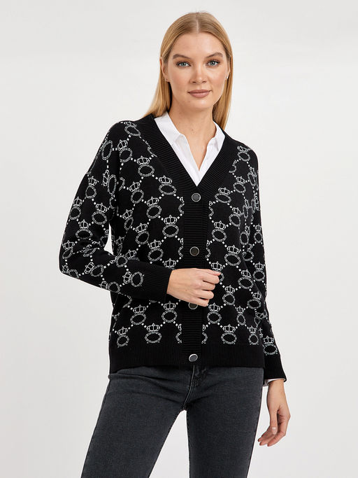 кардиган женский черный на пуговицах - Glenfield фото 4