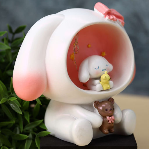Kопилка - ночник Plush friends, pink (14,5 см), пластик
