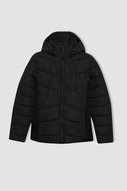 Водоотталкивающее пальто приталенного кроя DeFactoFit с капюшоном  фото 10