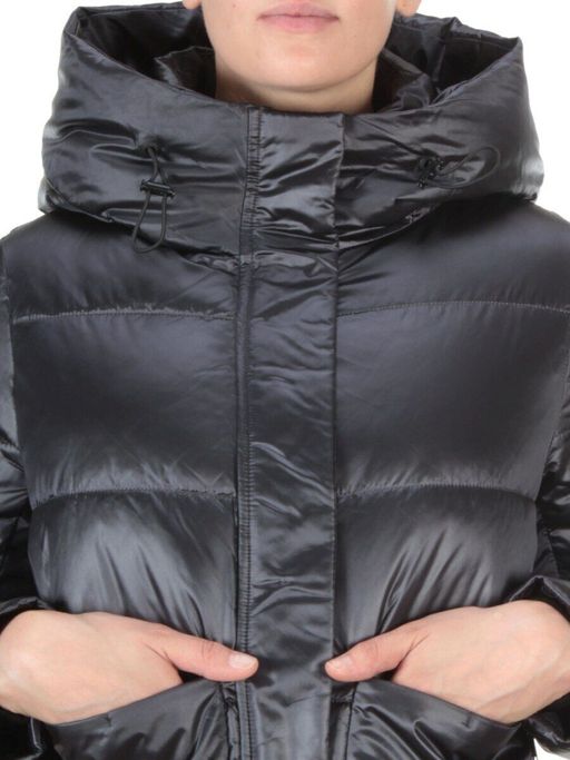 9106 BLACK Пальто зимнее женское FLOWEROVE (200 гр. холлофайбера) - Fashion фото 12