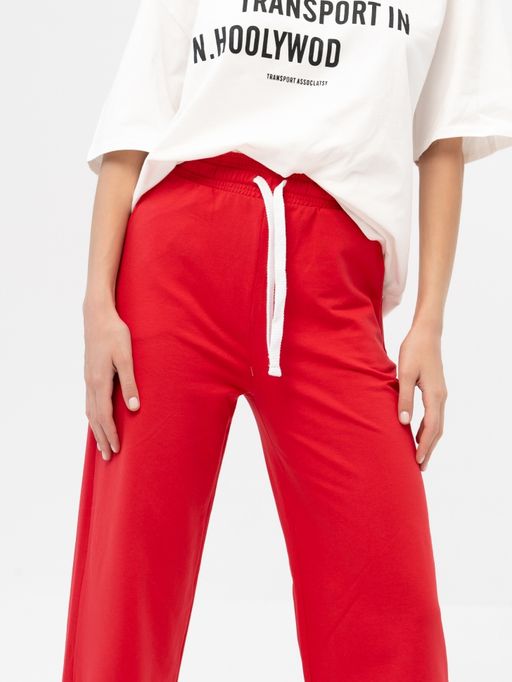 Брюки футер 2-х нитка пенье.арт.1076-3,красные - Binita фото 9