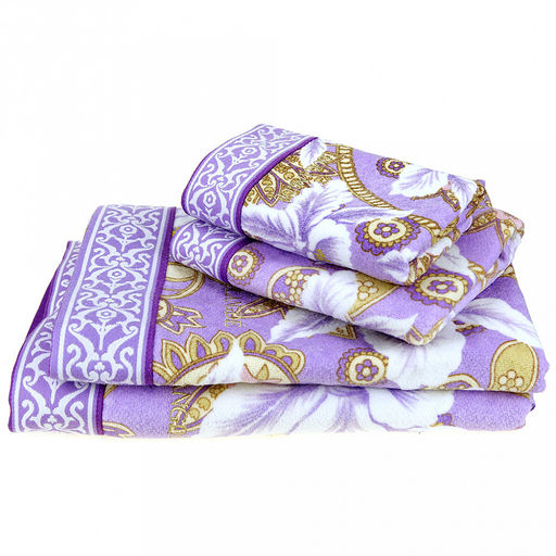 "Япония-2014" Полотенце махровое 50х90см, плотность 300гр/м2, 100% хлопок, "Фантазия", сиреневый, Bolangde (Китай)