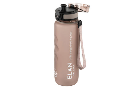 Бутылка для воды 500 мл 6,5*6,5*23 см "Style Matte" с углублениями д/пальцев капучино