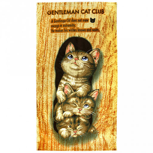 "Япония-2017" Полотенце махровое 50х90см, плотность 300гр/м2, 100% хлопок, "Котята", оранжевый, Bolangde (Китай)