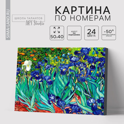 Картина по номерам на холсте с подрамником «Ирисы» Винсент ван Гог, 40×50 см