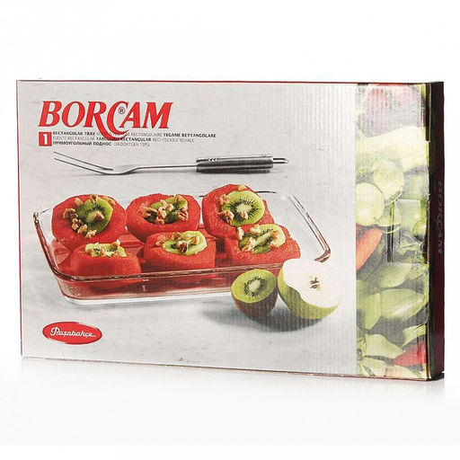 "Боркам (Borcam)" Форма стеклянная жаропрочная 1,9л, 34х22х4см, цветная коробка, Pasabahce (Турция)