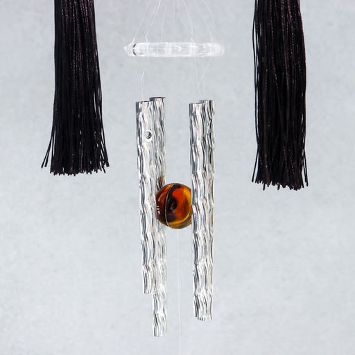 Музыка ветра с ловцом снов Сердце с кисточками и слон, 4 трубки, d=10.5 см, длина 45 см