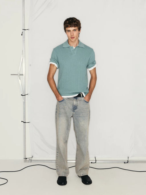 Джемпер поло фактурной вязки / Zarina фото 7