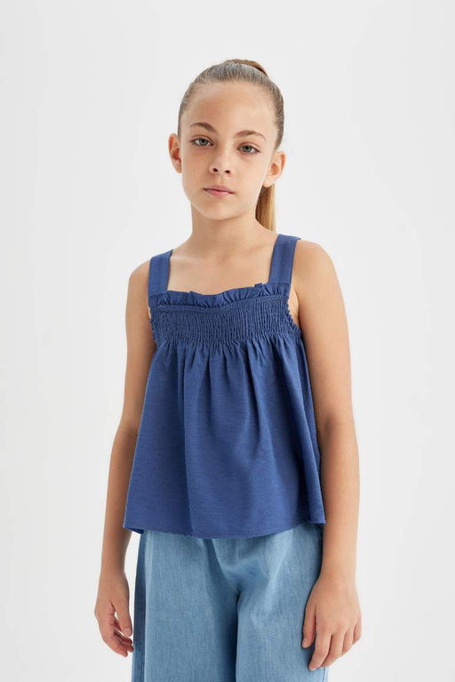 Блузка с бретелями для девочки - Defacto фото 3