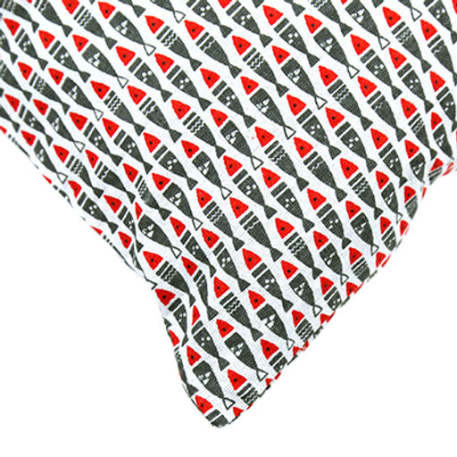 Наволочка декоративная 43х43см "Рыбы" серый, искусственная ткань, на молнии (Китай)