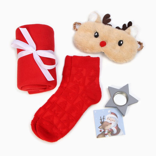 Новогодний подарочный набор «Тёплых объятий» плед и аксессуары