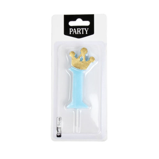 Свеча Цифра корона / KL-4 /уп 12/720/ голубая (0) - Галеонтрейд фото 3