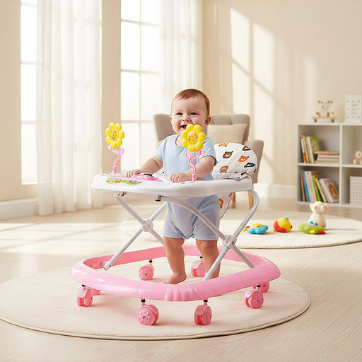 Ходунки "Цветочки" (цвет белый/розовый)