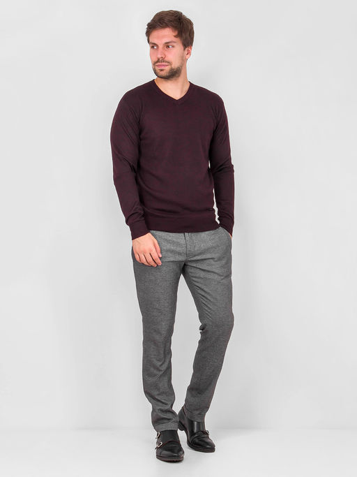 Джемпер мужской GREG G124-DA49 бордо/черный  фото 5