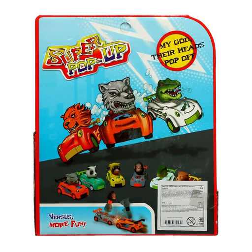 Машина инерционная Животные, вылетает голова при ударе, МИКС - Simaland фото 12