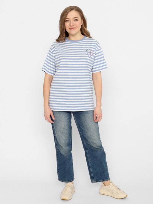 CRB wear/FSSW 60245-16 Футболка женская,голубой меланж/Ex.Cherubino  фото 3