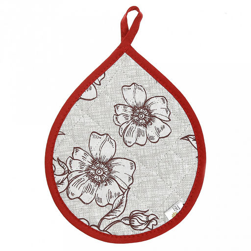 Кухонный комплект "Парадиз": прихватка-варежка 15х30см + прихватка 20х25см форма "Капелька", рогожка 171г/м2, хлопок 100%, наполнитель - ватин 280г/м2, на пластмассовом подвесе, "Домашняя мода" (Россия)