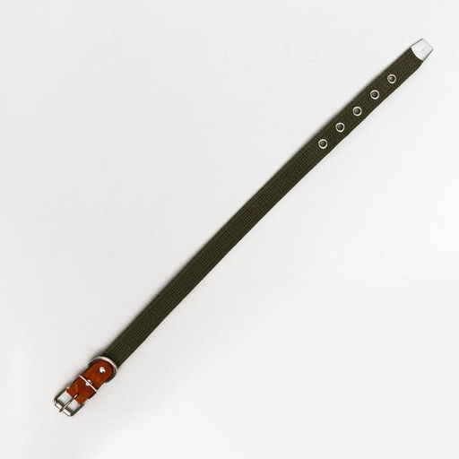 Ошейник брезентовый однослойный, 50 х 2 см, ОШ 25-35 см, хаки - Пижон фото 2