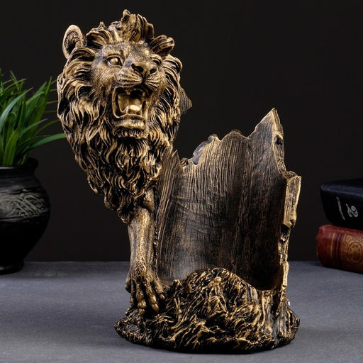 Подставка для бутылки «Лев», под бронзу, 14×19×24 см