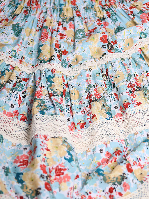 Юбка с кружевом летняя больших размеров с цветами - Almond фото 6