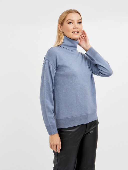 водолазка женская базовая из шерсти со спущенной линией плеча - Glenfield фото 4