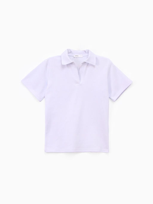 Футболка - поло женская MINAKU, размер 50-52 (2XL), итерлок, белая