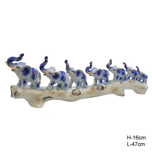 Статуэтка Слоны на бревне 16х47 см / W145 /уп 18/ - ГалеонТрейд фото 4