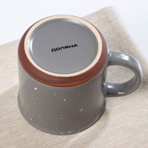 Кружка керамическая Доляна Клео, 330 мл, цвет серый  фото 2