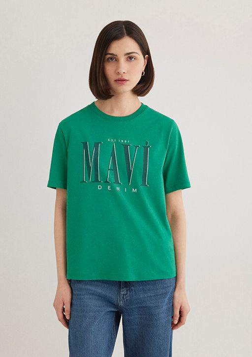 Mavi Logo Bask?l? Yesil Tisort  фото 3