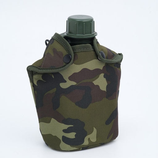 Фляжка армейская походная Adventure, 1 л, для воды, с котелком, пластиковая, зелёная