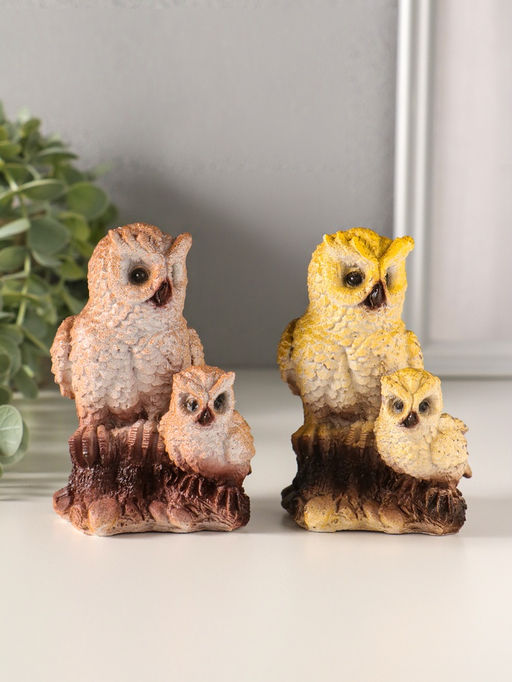 Фигурка «Сова с совенком», 9.5×6×8 см, МИКС