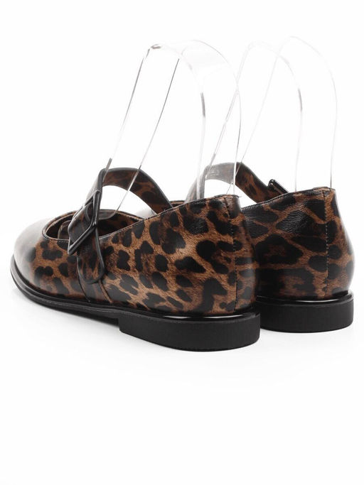 06-B4A-5PC BLACK/LEOPARD Туфли женские (натуральная кожа)