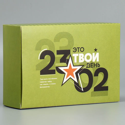 Цена за 2 шт. Коробка подарочная складная, упаковка, «23 февраля», 16×23×7.5 см