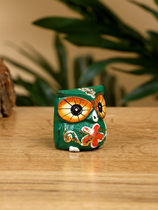 Набор сувенирный «Совята», h=4 см, h=3 см, h=2 см, дерево, зелёный