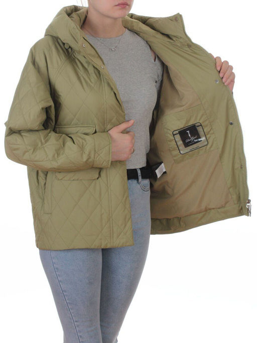 9606 LT. GREEN Куртка стеганная демисезонная женская (100 гр. холлофайбер) - Fashion фото 6