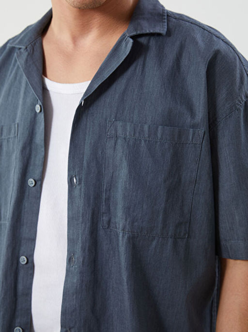 Rahat Kal?p K?sa Kollu Erkek Jean G?mlek