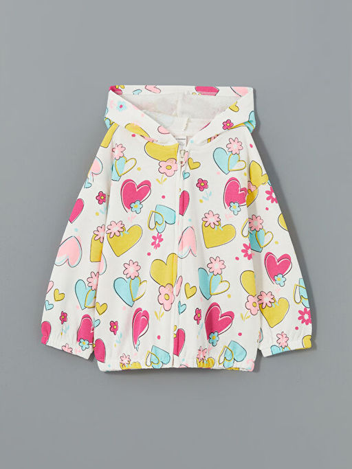 Kap??onlu K?z Bebek Fermuarl? Sweatshirt