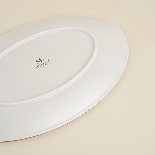 Блюдо SL Home «Волна в камне», 30.5×20 см, фарфор, белое