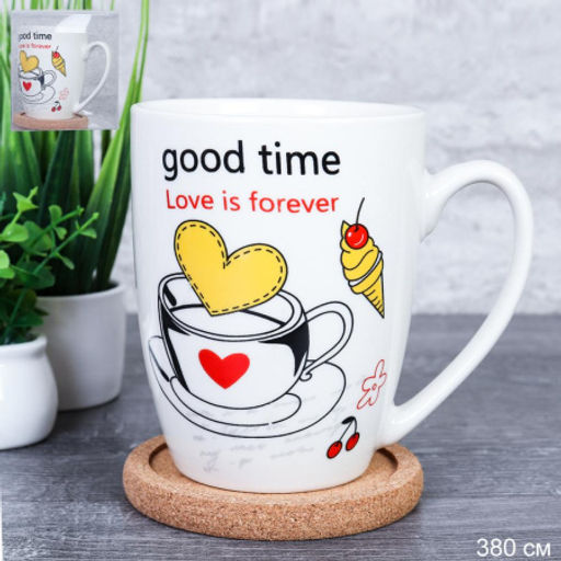 Кружка 380 мл Кофе Любовь с подставкой под горячее / F258 / в подарочной коробке PVS/АКЦИЯ - ГалеонТрейд фото 3