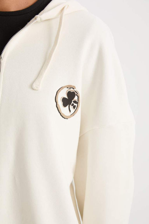 DeFactoFit NBA Boston Celtics кардиган оверсайз широкого кроя с капюшоном и принтом на спине из плотной ткани  фото 6