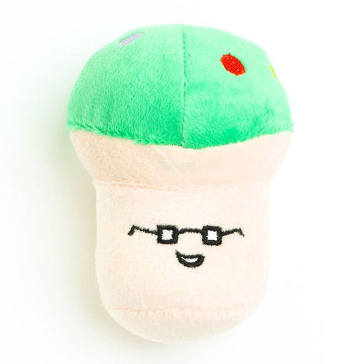 Игрушка для собак Гриб, 10 см, белая/зелёная - Пижон фото 2