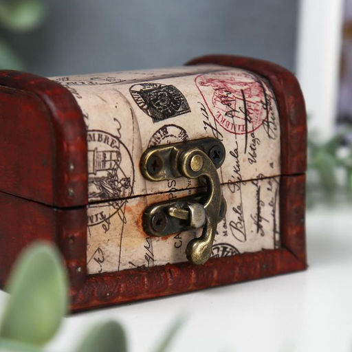 Шкатулка для украшений «Сундучок. Цветущий город», дерево, 6×8×5.5 см